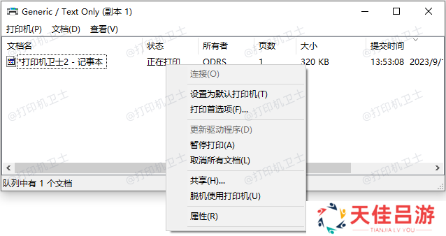 检查打印队列